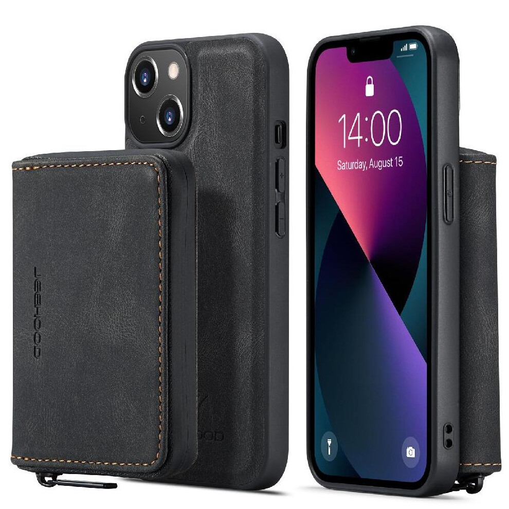 (Black) Case For Iphone 13 Mini Magnetic Detachable Phone Case Wallet Case Multifunctional Wireless Charging Black 764563727834