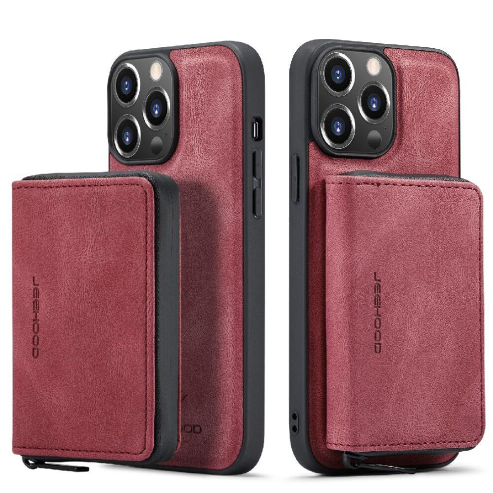 (Red) Case For Iphone 13 Pro Magnetic Detachable Phone Case Multifunctional Wireless Charging Wallet Case Red 764563727902
