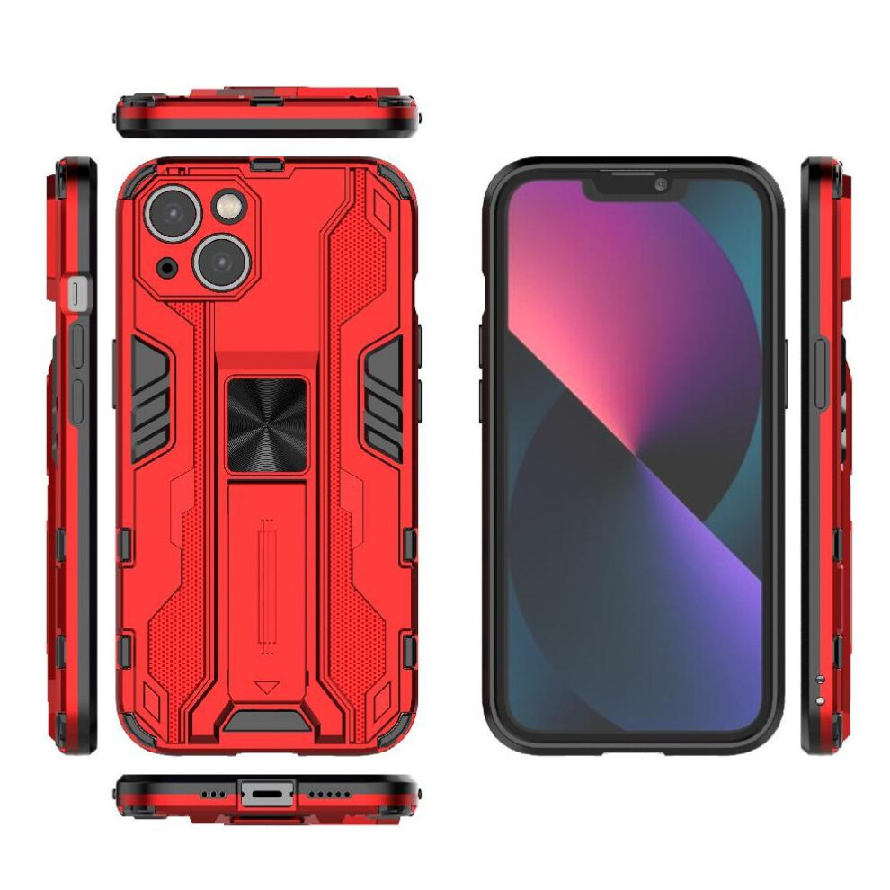 (Red) Case For Iphone 13 Shockproof Strong Magnetic Attraction Anti-Scratch Protective Cover Kickstand Red 764563728688