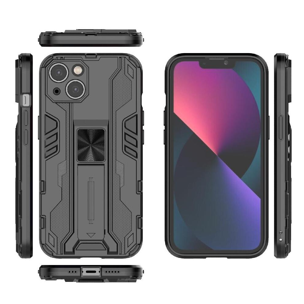 (Black) Case For Iphone 13 Shockproof Strong Magnetic Attraction Anti-Scratch Protective Cover Kickstand Black 764563728657