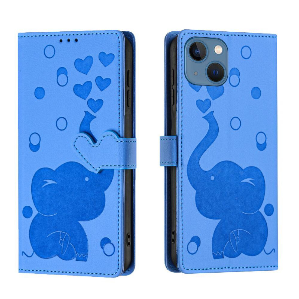 (Blue) Flip Case For Iphone 13 Kickstand Three Card Slots Premium Leather Blue 764563729494