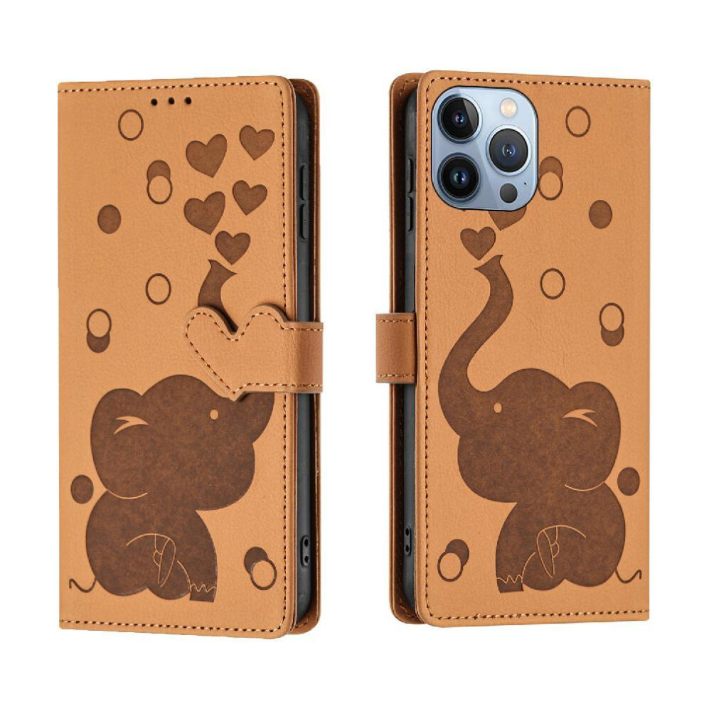 Photos - Case  Flip  for iphone 13 Pro Max Premium Leather Kickstand Three Card Slots(Yellow)