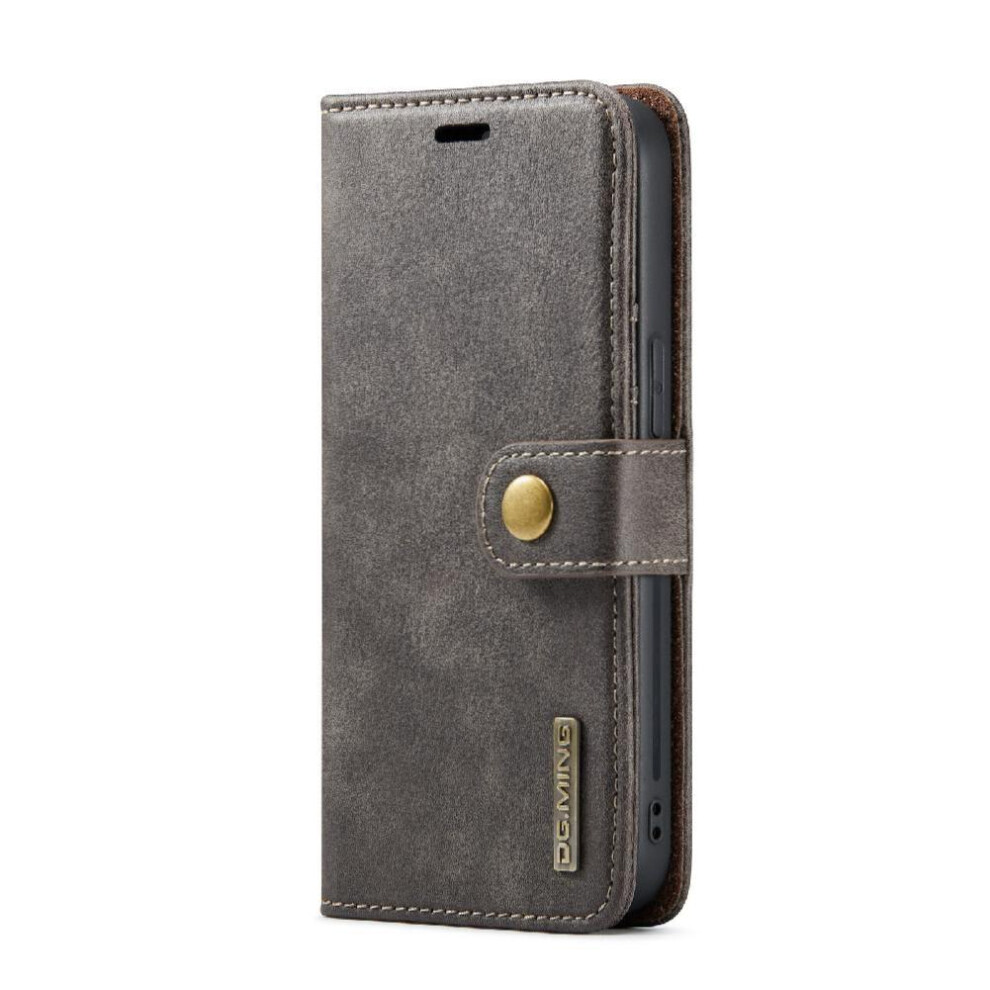 ( ) Detachable Wallet Case For Iphone 13 Pro Pu Leather Card Slots Magnetic Flip Kickstand Protective Gray 764563729890