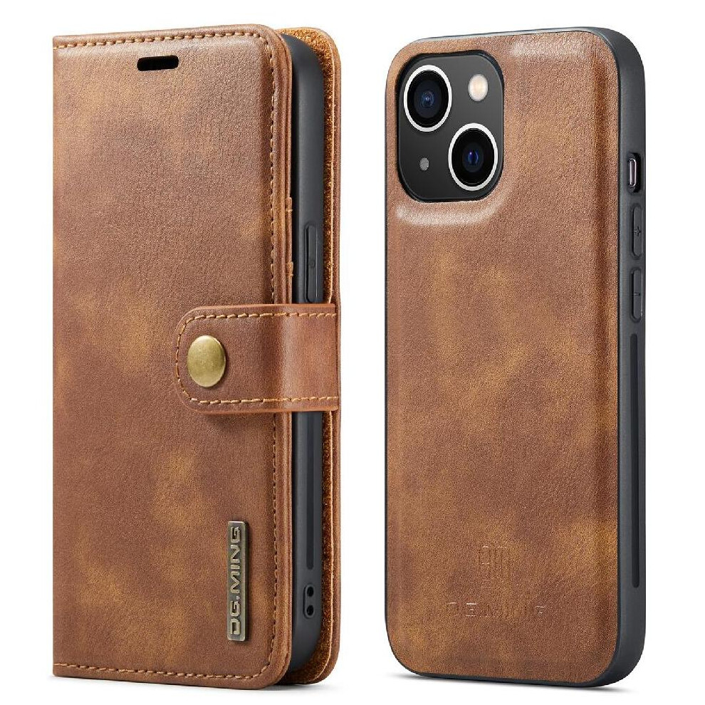 (Brown) Detachable Wallet Case For Iphone 13 Protective Card Slots Flip Kickstand Magnetic Pu Leather Brown 764563729944
