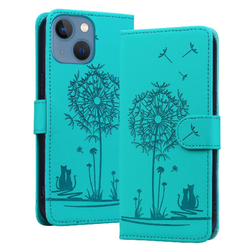 (Green) Flip Case For Iphone 13 Mini Three Card Slots Stand Premium Leather Kickstand Green 764563730735