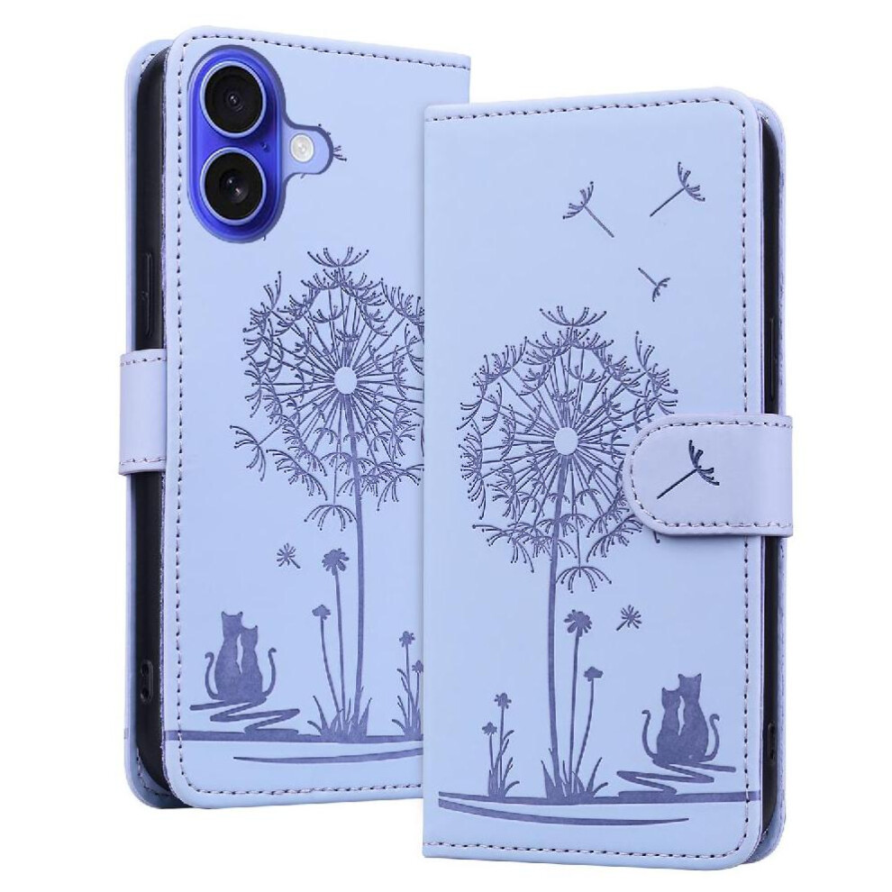 (Purple) Flip Case For Iphone 16 Plus Premium Leather Three Card Slots Kickstand Stand Purple 764563730926