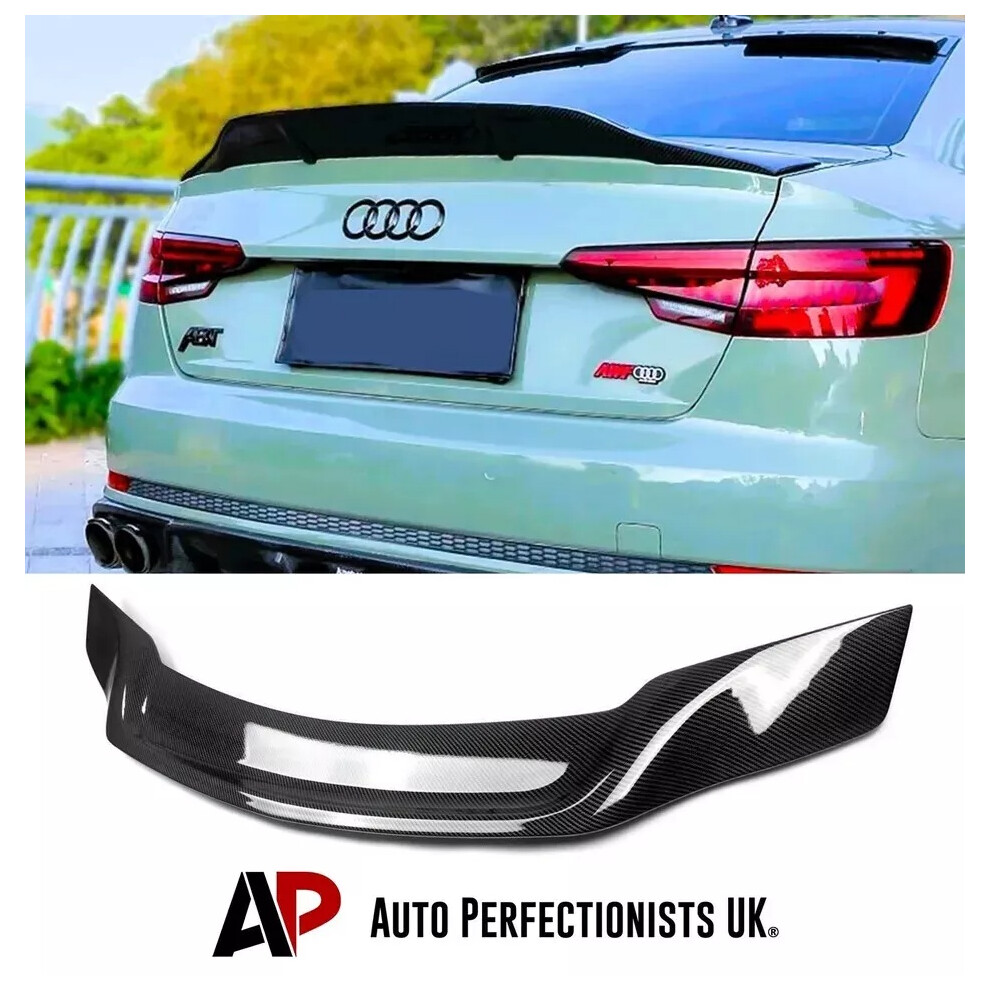 For Audi A4 B9 Saloon Carbon Fibre High Kick Ducktail Spoiler Wing 2016+ 5061072663000