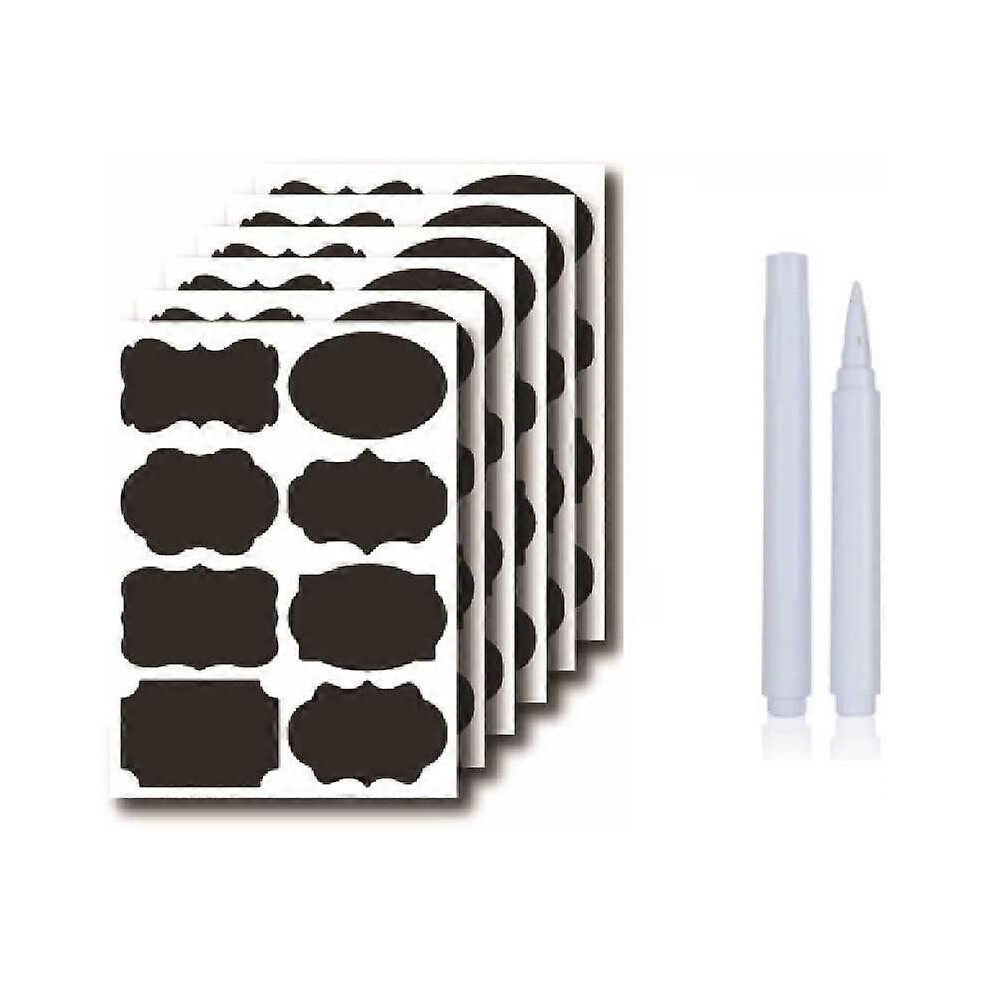 (As Show, One Size) Jar Labels,Self-Adhesive Jar Labels,Chalkboard Labels,Reusable Adhesive Labels,For Glass Jars,Spice Box,Jam Labels Black