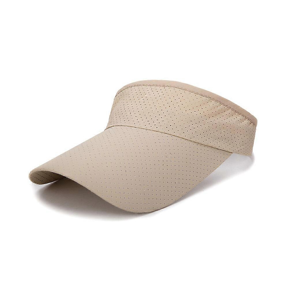 (As show, One size) Visor for men and women - golf tennis cap sun visor adjustable visor very thin visor quick drying unisex cap golf tennis running cycling (beige)