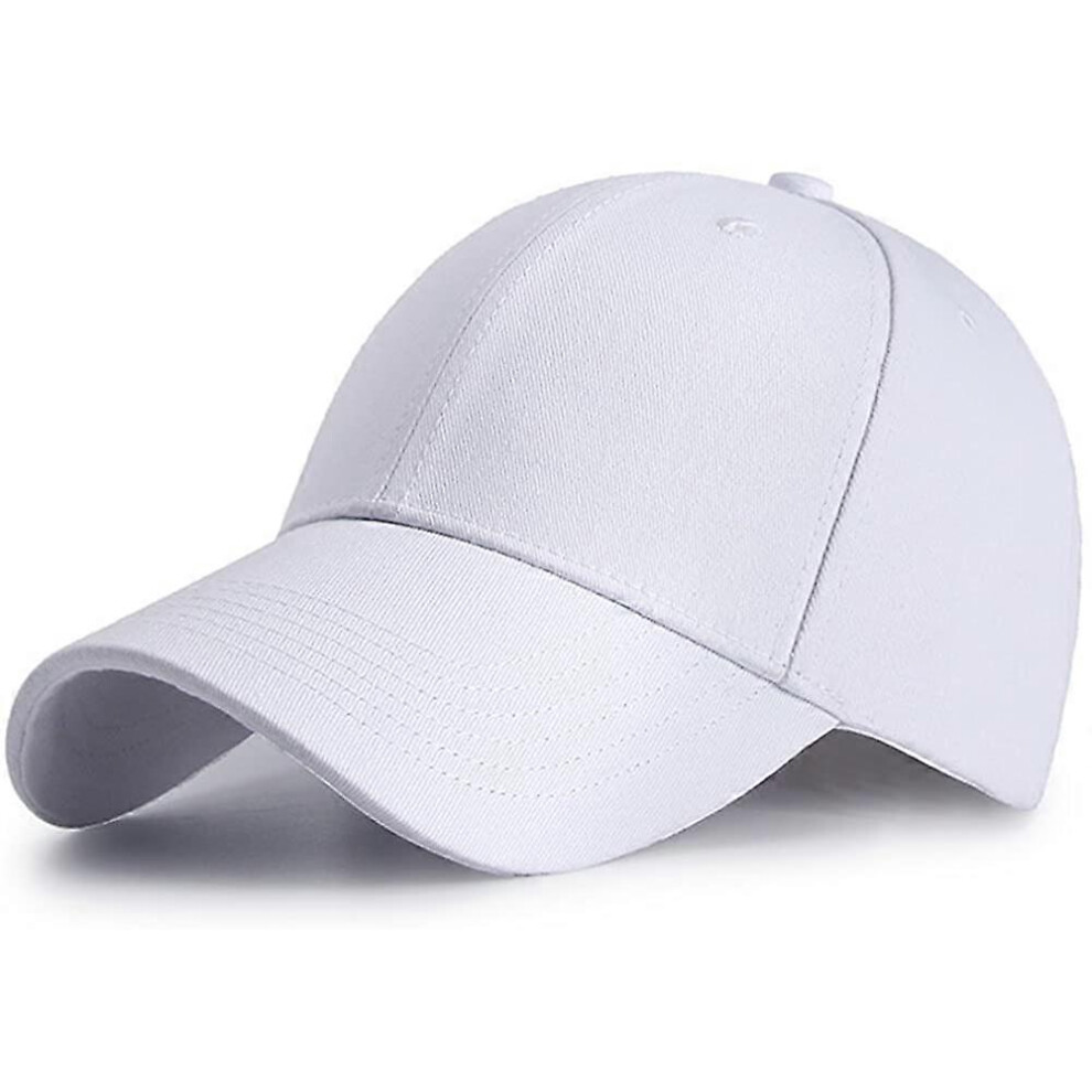 (As show, One size) Adjustable baseball cap golf cap motorcycle cap backpack cap for men and women (white)