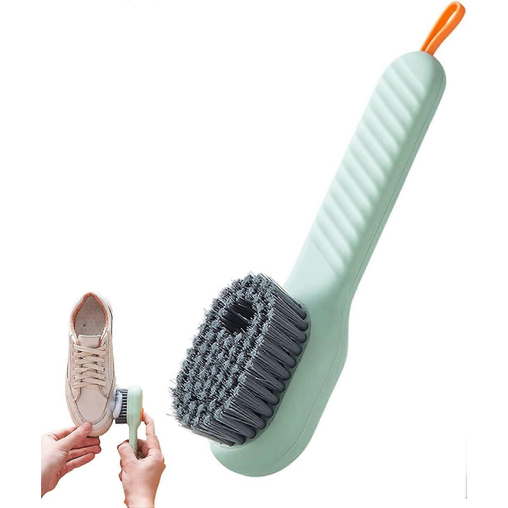 (As show, One size) Shoe Cleaning Brush, Multifunctional Liquid Shoe Brush Press Type, Shoe Washing Brush with Soap Dispenser for Home