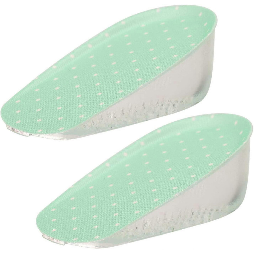 (As show, One size) Self-adhesive silicone insole for invisible enhancement (3cm-Green)