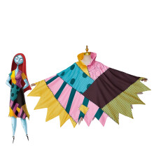 Sally Cosplay Cape Nightmare-Inspired Printed Collar Cloak for Halloween & Carnival