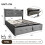 (150x200 cm) Upholstered Bed Frame with Hydraulic Storage, Grey 3