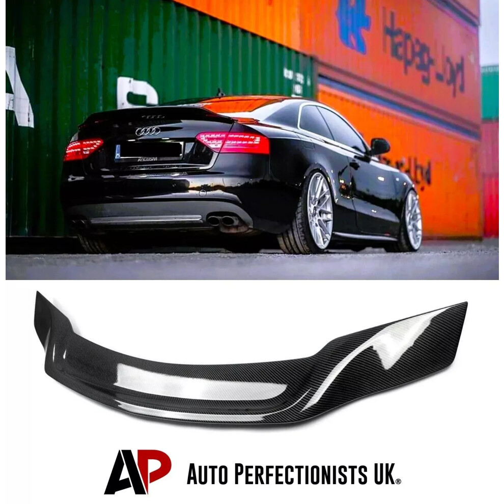 For Audi A5 B8 8T Coupe Carbon Fibre Ducktail Spoiler Lip Wing Kit 2007-16 5061072661631