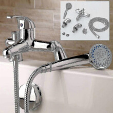 Modern Monobloc Bath Shower Mixer Tap Bathroom Tub Filler Brass Faucet Handset