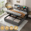 (135x190 cm) Upholstered Bed Frame with Hydraulic Storage, Grey 6
