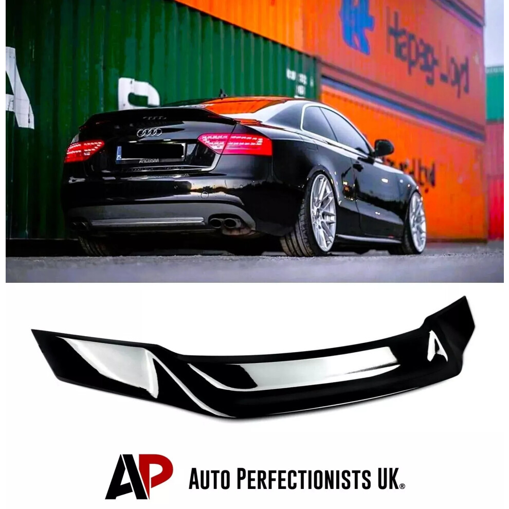 For Audi A5 B8 8T Coupe Gloss Ducktail Boot Spoiler Wing Kit 2007-16 Black 5061072661624