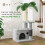 (Light grey) 90cm Cat Tree Cat Tower Leaf Cat Scratching Post And Apartment Ladder 7