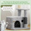 (Light grey) 90cm Cat Tree Cat Tower Leaf Cat Scratching Post And Apartment Ladder 5