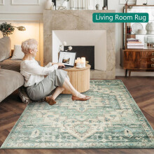 (160 x 230 cm- Large Rug Living Room Bedroom/Traditional Carpet, TRADITIONAL OLIVE) Traditional Area Rugs Large Living Room Carpet Rug