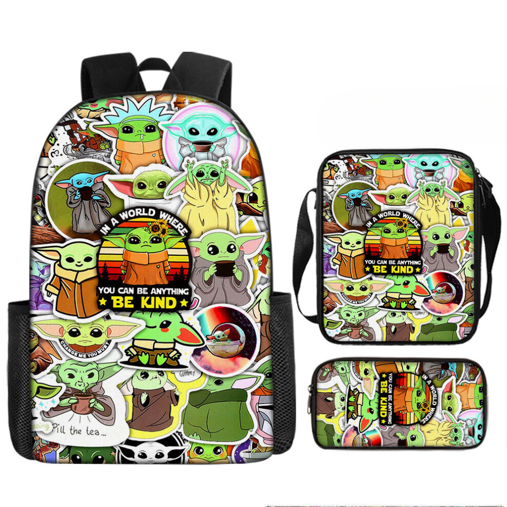(3, Pencil Case) STAR WARS Backpack, Yoda Baby Themed School Bag, Children's Backpack, Shoulder Bag-image-OPC-PHQKPZS-NEW