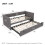 (Grey) Single Upholstered Daybed with Charging Station 3