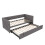 (Grey) Single Upholstered Daybed with Charging Station 11