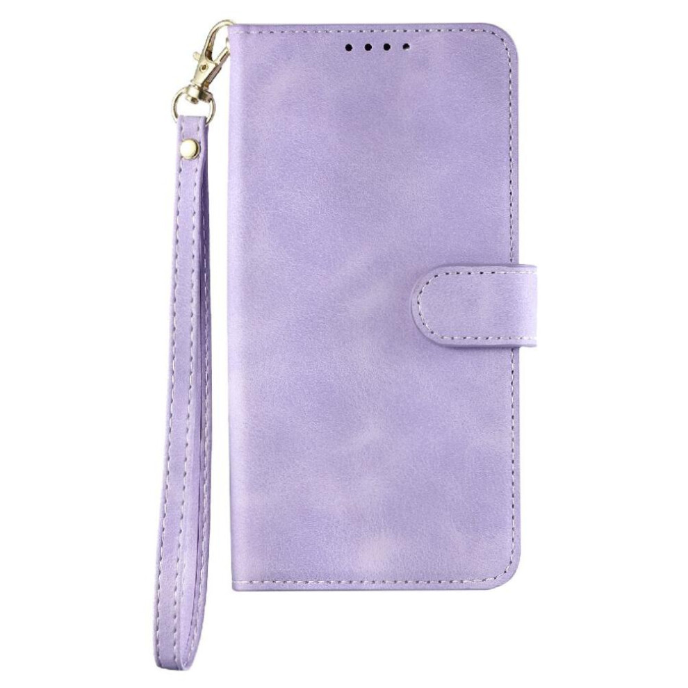 (Purple) Flip Case For Iphone 13 Pro Kickstand Wallet Card Slots Wrist Strap Pu Leather Magnetic Purple 764563740208