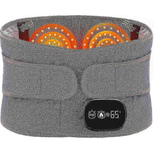 Heated Back Brace with Vibration Massage, Electric Lower Back Heating Pad Massager