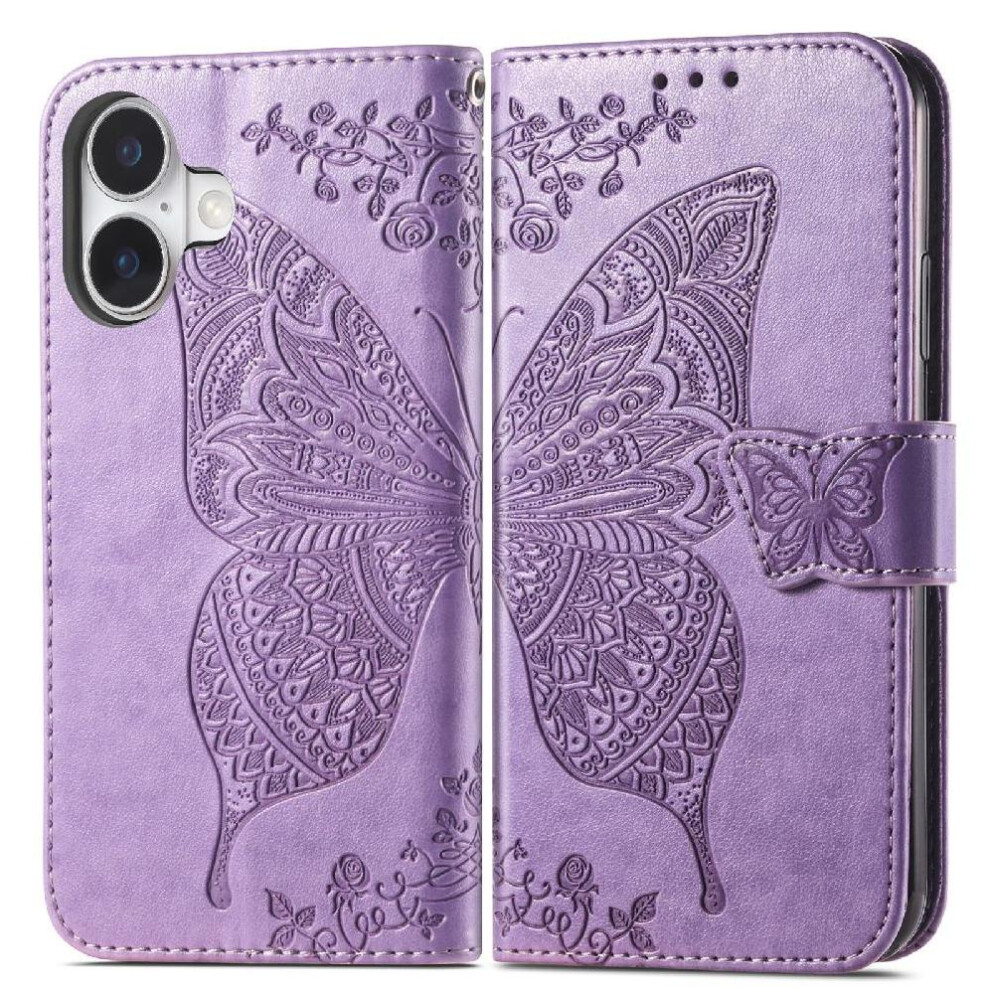 ( Violet) Case For Iphone 16 Butterfly Multi-Color Wallet Business Wing Light 764563741786