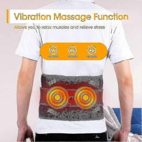 Heated Back Brace with Vibration Massage, Electric Lower Back Heating Pad Massager 2
