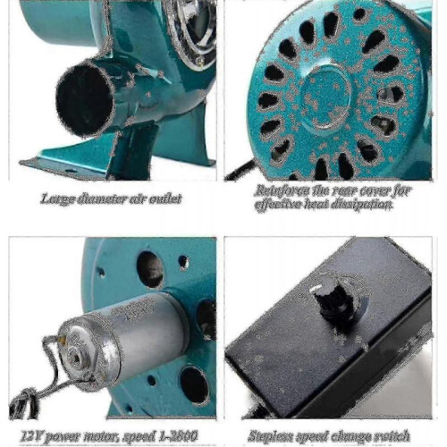 Variable Speed Electric Fan - Barbecues Fan Charcoal Forge Blower 2