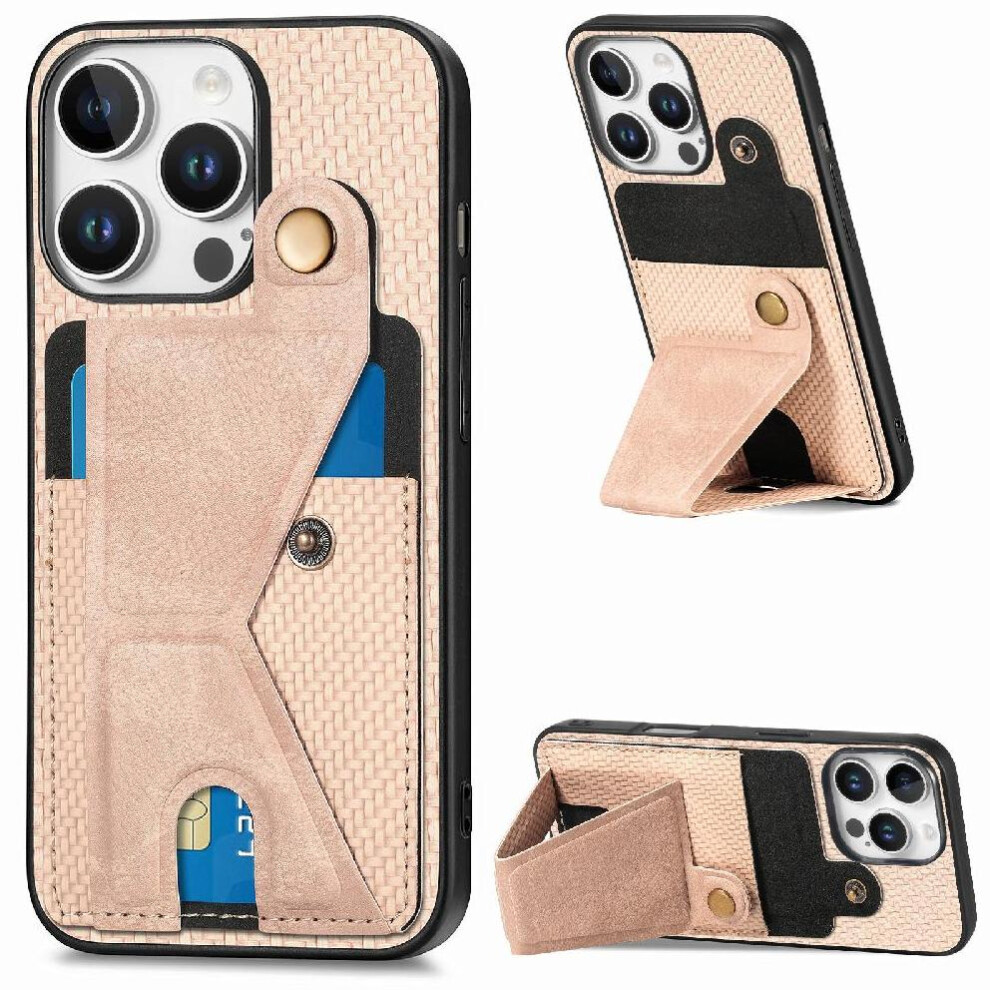 (Creamy ) Case For Iphone 16 Pro Max Magnetic Design Bracket Cardholder Stand Function White 764563743407