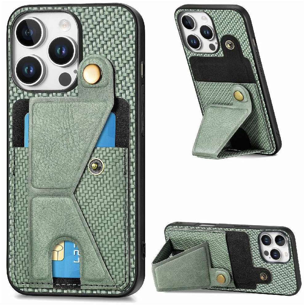 (Green) Case For Iphone 16 Pro Cardholder Bracket Magnetic Design Stand Function Green 764563743513