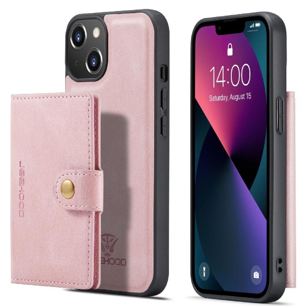(Pink) Case For Iphone 13 Magsafe Cardholder Detachable Magnetic Design Stand Pink 764563744022