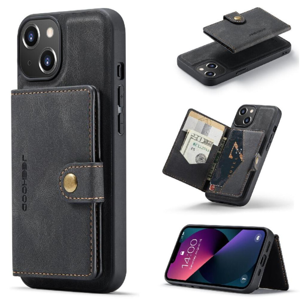 (Black) Case For Iphone 13 Mini Detachable Magnetic Design Cardholder Stand Magsafe Black 764563744084