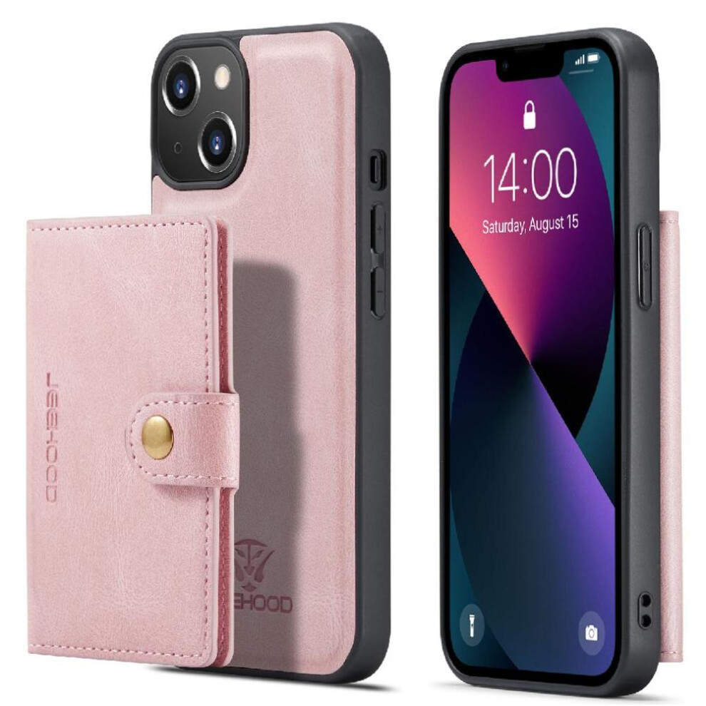 (Pink) Case For Iphone 13 Mini Detachable Magnetic Design Cardholder Stand Magsafe Pink 764563744077