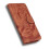 (Brown) Flip Case for iphone 16 Leather Wallet Embossed Cute Tiger Kickstand Protective 4