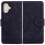 (Black) Flip Case for iphone 16 Leather Wallet Embossed Cute Tiger Kickstand Protective 1