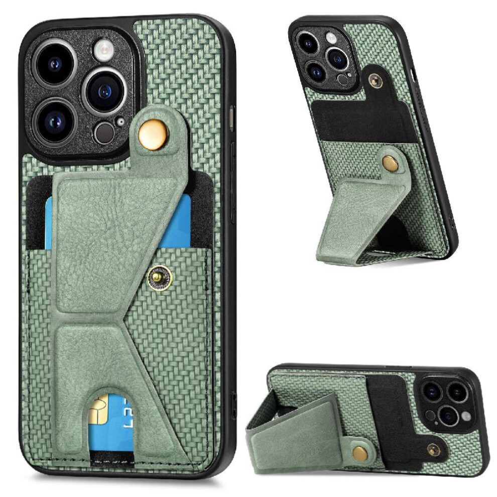 (Green) Case For Iphone 13 Pro Stand Function Cardholder Magnetic Design Bracket Green 764563746552