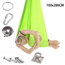 (Grass Green With Fixed Disk,100x280CM)Snuggle Swing For Kid With Special Needs Adjustable Elastic Cuddle Up Hammock Chairtoy For