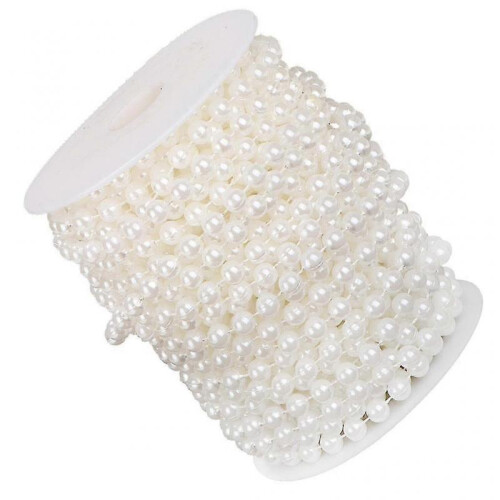 8mm Artificial Pearls Strands String Garland Spool Beads Wedding 20m White