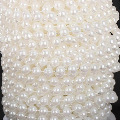 8mm Artificial Pearls Strands String Garland Spool Beads Wedding 20m White 1
