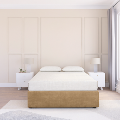 (Single, Light Brown) Texas Dumfries Divan Bed Base ,2 Drawers & 26" Struts Headboard 2