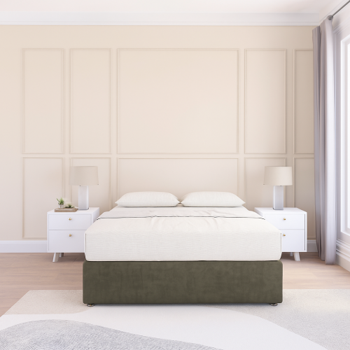 (Single, Light Grey) Texas Dumfries Divan Bed Base ,2 Drawers & 26" Struts Headboard 2