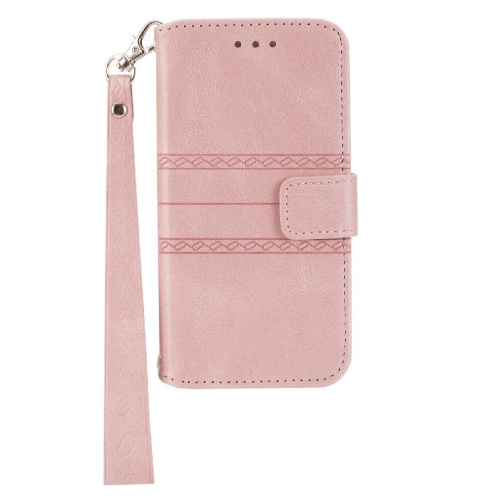 (Pink) Flip Case For Iphone 16 Magnetic Closure Shockproof Protective Pu Leather Wallet Case Kickstand Pink 764563748204
