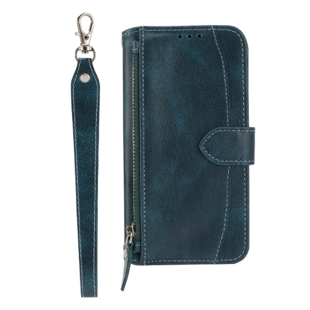 (Blue) Flip Case For Iphone 16 Pu Leather Magnetic Closure Card Holder Anti Scratch Kickstand Blue 764563749102