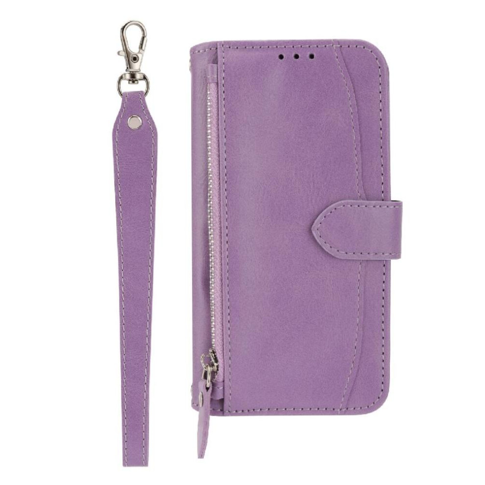 (Purple) Flip Case For Iphone 16 Pro Anti Scratch Magnetic Closure Pu Leather Card Holder Kickstand Purple 764563749157