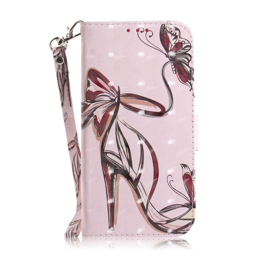 (C6) 3D Painted Protective Case For Iphone 16 Magnetic Closure Card Slots Wallet Pu Leather Lanyard 764563750023